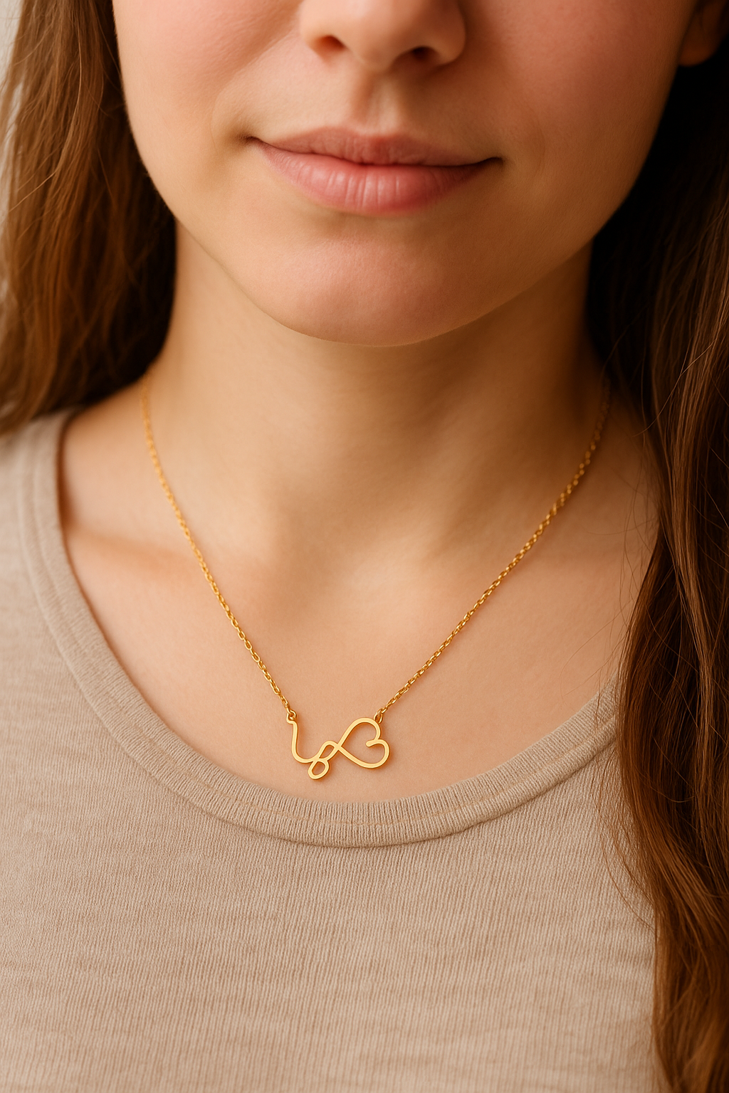 Stethoskop Kette - Gold